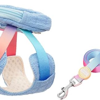 TOUCHDOG - Adjustable Dog Harness Backpack for Small Dogs, Lightweight Hiking Bag with Snack Pouch & Poop Bag Dispenser (Pink, Small) (Blue, Small)