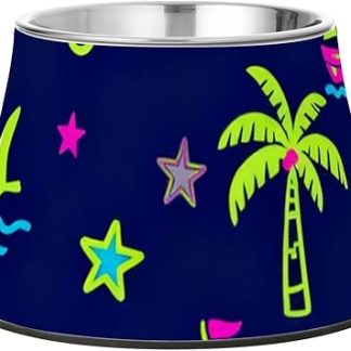 Миска для собак Fashion Navy Seagull Boat Coconut Dog Bowl Non-Slip Stainless Steel Raised Bowls for Cats Rabbits Birds Whiskers Relief Platos de Comida Para Gatos