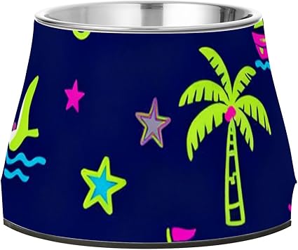 Миска для собак Fashion Navy Seagull Boat Coconut Dog Bowl Non-Slip Stainless Steel Raised Bowls for Cats Rabbits Birds Whiskers Relief Platos de Comida Para Gatos