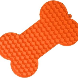 Универсальная подстилка для медленного кормления, легко моющаяся, гибкая силиконовая подстилка для вылизывания собак в помещении (оранжевая)