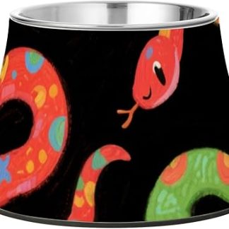 Разноцветные миски для корма и воды для мелких домашних животных, похожие на змеиные лапы, с нескользящей поверхностью из нержавеющей стали. Platos para perros (Миски для собак)