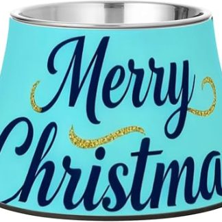 Бирюзовая миска для собак «Счастливого Рождества» из улучшенной нержавеющей стали для кошек. Простые миски для любителей животных. Медленное поедание. Plato Para Perros.