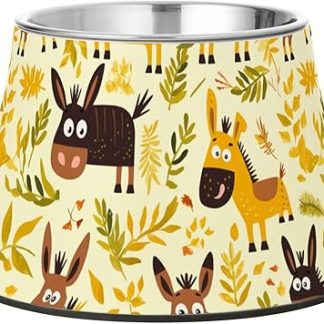 Желтые простые миски для еды Simple Donkey с подставкой, миски из нержавеющей стали для маленьких собак, для медленного кормления.