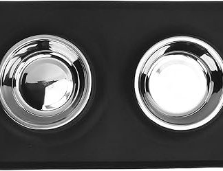 Силиконовая нескользящая складная миска для кормления и воды для домашних животных, две миски для маленьких и средних собак и кошек, синяя (черная)