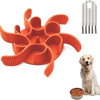 Миска для медленного кормления собак, вставка для миски для медленного кормления собак, делает время приема пищи веселым, миски для собак замедляют процесс еды (оранжевая)
