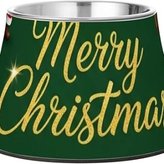 Миска для корма и воды для собак с рождественским рисунком, приподнятая миска из нержавеющей стали в виде животных для любимых питомцев, миска для усов и усталости.