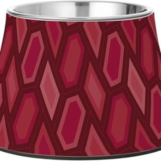 Красная неровная приподнятая миска для воды для домашних животных из нержавеющей стали. Простые миски для мелких животных, предотвращающие усталость усов.