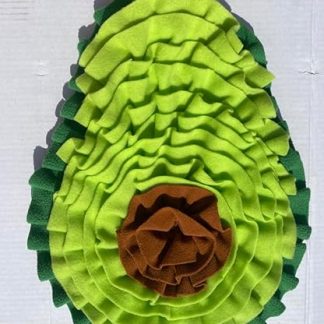 Тренировочный коврик в форме авокадо для собак и кошек, интерактивная головоломка для кормления, можно стирать в машинке, с нескользящей основой, 34 x 28 см, зеленый и коричневый.