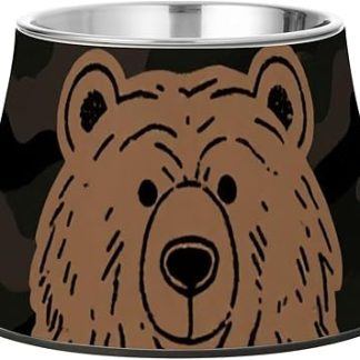 Миска для корма и воды для собак в форме медвежьей лапы, кофейно-коричневая, черная, с подставкой, из нержавеющей стали, для кошек, которые едят медленно. Усы для усталых кошек. Platos para perros