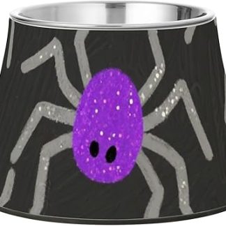 Счастливого Хэллоуина! Миски для корма для домашних животных серого цвета в форме паука, приподнятые миски из нержавеющей стали для собак среднего размера, для медленного кормления.