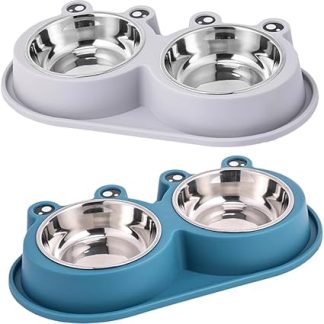 2 миски для корма и воды из нержавеющей стали