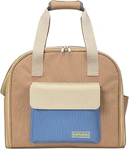 Dog Backpack, Ventilated Safe Design, Multiple Pockets, Breathable Mesh Pet Backpack for Hiking, Travel, Outdoor, Cat Backpack with Padded Back Support(Khaki)