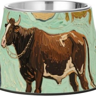 Художественная роспись, зеленые миски для собак в стиле вестерн, ковбойские миски из нержавеющей стали для средних собак, противоскользящие миски для собак среднего размера, миски для собак, страдающих от усталости.