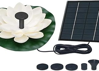 Идеально подходит для купальни для птиц, монокристаллический кремний и узор в виде лотоса, работающий на солнечной энергии, украшение для сада, плавающий солнечный фонтан, универсальный набор насадок.
