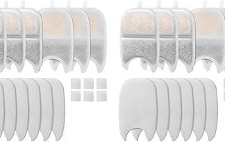 12 комплектов сменных фильтров и губок для фильтра для кошачьего фонтана объемом 4 л (135 жидких унций) с тройной фильтрацией.