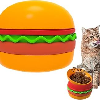 Миски для собак с антипригарным покрытием | Медленная кормушка Hamburgeros Design | Интерактивный нескользящий диспенсер для лакомств | для обогащения игры в облизывание и жевание