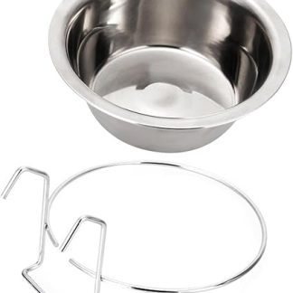 Диспенсер для воды в клетке, диспенсер для воды из нержавеющей стали с защитой от пролития | Подвесная кормушка для домашних животных, портативная миска для кормления собак дома, в питомнике