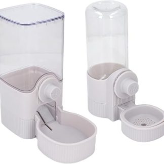 Подвесная автоматическая поилка для кошек, безопасная клетка, миска для еды и корма для дома, пластиковая, 22,5x10 см (20x17 см).