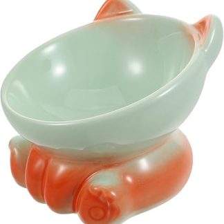 Керамическая подставка для корма и воды для домашних животных TOYANDONA на возвышении, эргономичная, подходит для кошек и маленьких собак, устойчивое основание, современный дизайн для дома.