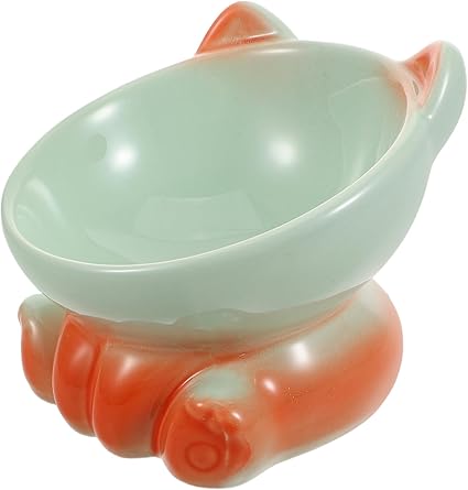 Керамическая подставка для корма и воды для домашних животных TOYANDONA на возвышении, эргономичная, подходит для кошек и маленьких собак, устойчивое основание, современный дизайн для дома.