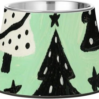 Мятно-зеленые миски для собак Merry Christmas Mint Green Tree, модернизированные миски из нержавеющей стали для маленьких собак, предназначенные для медленного поедания.