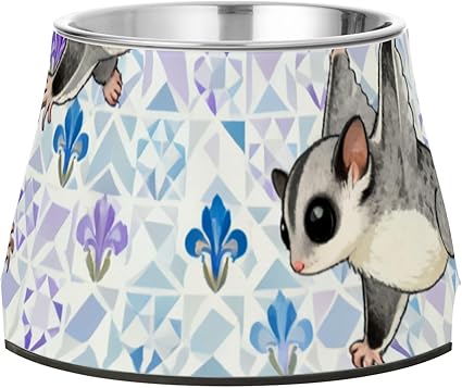 Polatouche Animal Gray Dogs Water Bowl Non-Slip Stainless Steel Cats Food Bowl for Small Animals Comfortable Feeding Plato para perros para comer lento