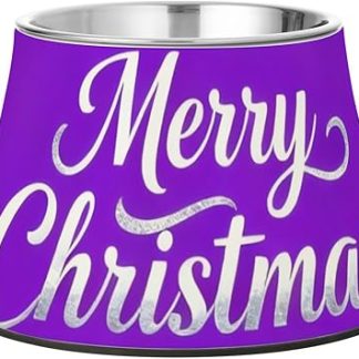 Рождественский фиолетовый миска для воды для собак, нескользящая, из нержавеющей стали, для кошек, кроликов и птиц, удобная миска для медленного кормления собак.