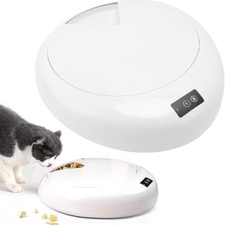 Автоматическая кормушка для домашних животных Bewinner с управлением через приложение и съемным прозрачным контейнером для хранения свежего корма, подходит для кошек и собак, перезаряжаемая, компактный размер.