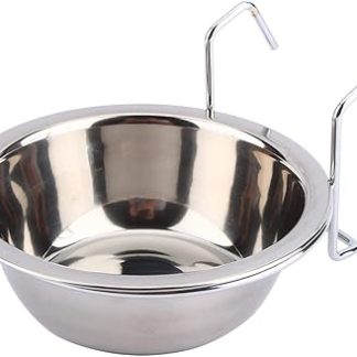 Стальная подвесная клетка для собак, кошек и птиц - идеальное место для кормления и поения с подвесными клетками, ограждениями и заборами - идеальный вариант для питомцев весом до 17,5 кг.