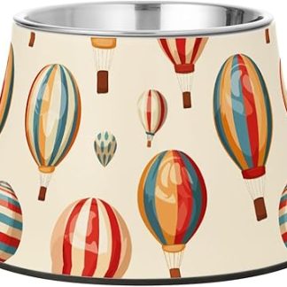 Красочная миска для корма для домашних животных в виде воздушного шара с мультяшным рисунком, приподнятая из нержавеющей стали, миски для кошек для медленного кормления собак, безопасные для усов.