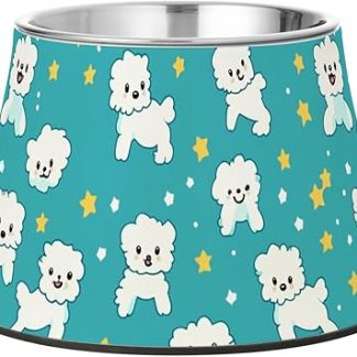 Миска для воды в виде милой белой собачки в форме звезды, нескользящая, из нержавеющей стали, для собак, которые медленно едят, для снятия раздражения кожи на усах.