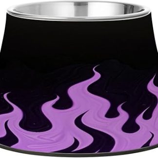 Черная флуоресцентная фиолетовая миска для домашних животных с эффектом холодного пламени, улучшенная миска из нержавеющей стали для медленного кормления кошек и борьбы с усталостью усов.