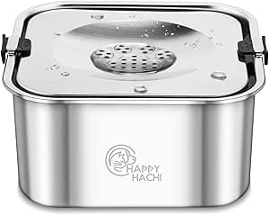 Миска для воды для собак HAPPY HACHI, предотвращающая пролитие, 3 л, большая миска для питья для собак, непроливаемая, из нержавеющей стали, нескользящая, для использования в помещении.