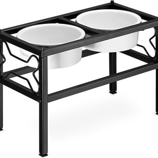 Подставка для корма Navaris на подставке — для средних и крупных собак — керамическая подставка для миски — бар для собак с металлической подставкой