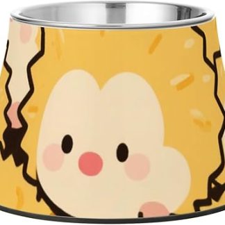 Милые мультяшные ежики, желтые миски для кормления собак, приподнятые миски из нержавеющей стали для кошек и собак среднего размера, удобные для кормления.