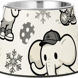 Миски для собак «Белый слон, снежинка», черные и рождественские, нескользящие, из нержавеющей стали, для маленьких собак, удобные для кормления.