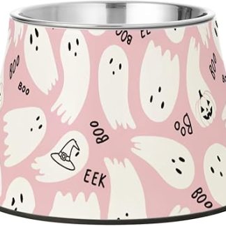 Миска для корма для собак в виде призрака на Хэллоуин, модернизированная подставка из нержавеющей стали для средних собак, обеспечивающая медленное поедание пищи.