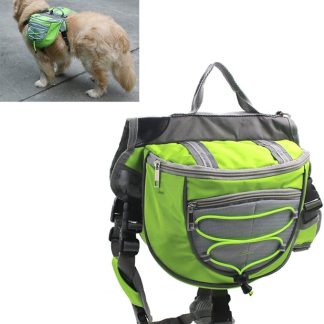 Xiaoyu Dog Backpack, Adjustable Saddle Bag Harness Carrier, for Traveling Hiking Camping, Green, S