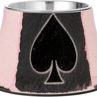 Миска для корма и воды для собак Spades в черно-розовую клетку, улучшенная нержавеющая сталь, миски для корма для кошек и собак, медленное кормление, приятная на ощупь, Cuencos para perros