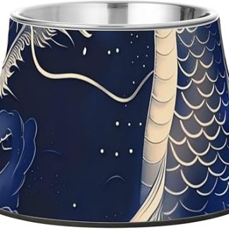 Эскиз дракона темно-синие животные миски для еды улучшенная нержавеющая сталь кошки собачьи миски для корма медленная кормушка усы дружелюбные platos de comida para petros