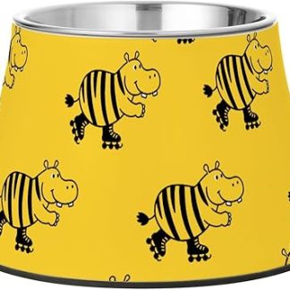 Милые миски для корма для домашних животных в виде животных, черные и желтые, приподнятые, из нержавеющей стали, для медленного кормления, с эффектом «усиков».