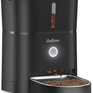 Автоматическая кормушка для кошек Balimo с ночной подсветкой, 3 литра, автоматическая кормушка для собак, 1-6 приемов пищи в день, с контейнером из нержавеющей стали, черная.