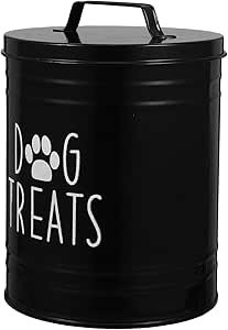 Металлический контейнер для собачьего корма с герметичной крышкой и ручкой. Герметичный контейнер для хранения закусок. Компактный органайзер для сухого корма. В деревенском стиле.