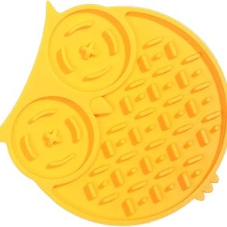 Универсальный силиконовый коврик для медленного кормления кошек, легко моющийся, на присосках, безопасный (ЖЕЛТЫЙ)