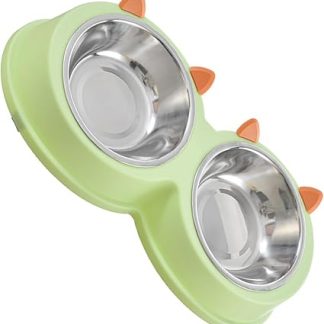 Наклонная миска для кормления собак и кошек Yctze из нержавеющей стали, стильный дизайн с антипригарным покрытием, многофункциональная миска без необходимости использования черпака.