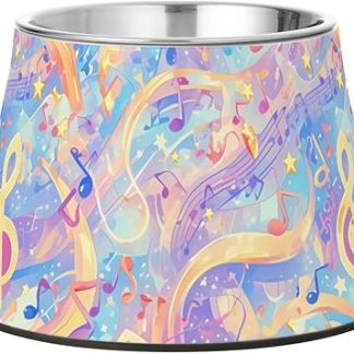 Мягкая мультяшная музыка, красочные миски для корма для домашних животных, приподнятые миски из нержавеющей стали для кормления кошек мелких пород, успокаивающие