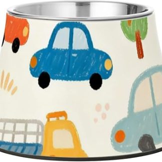 Мультяшные милые красочные миски для домашних животных на велосипеде, приподнятые миски из нержавеющей стали для кормления кошек, для маленьких питомцев, медленное поедание, comedero para gatos