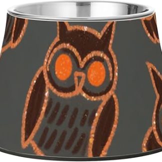 Искусственная миска для еды в виде совы, птицы, собаки, с блестками, из нержавеющей стали, для кошек, для любимых животных, для создания эффекта усов.