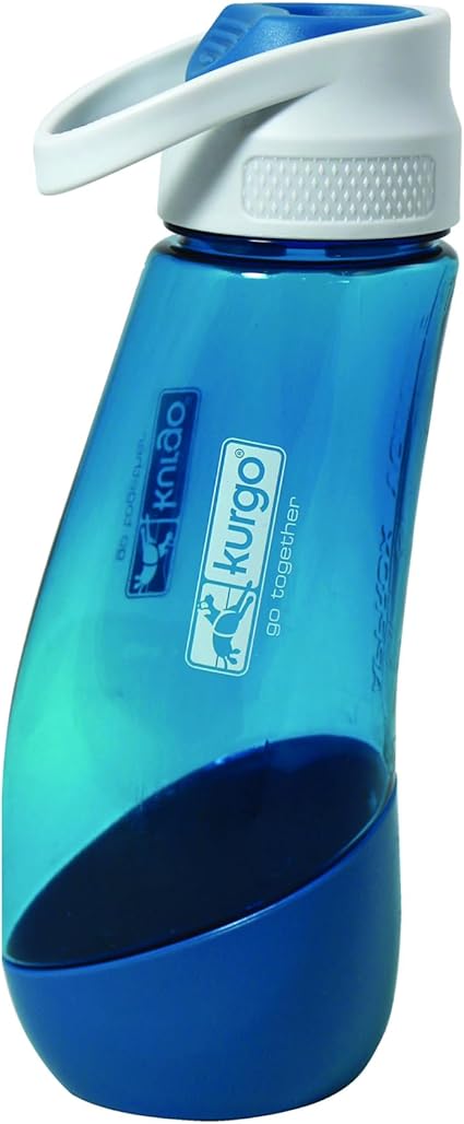 Бутылка для воды и миска Kurgo Gourd, 2 в 1, дорожная бутылка для воды для собак, съемная миска, без бисфенола-А, объем 750 мл, прибрежный синий.