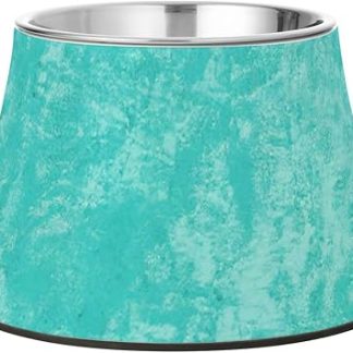 Винтажные бирюзовые миски для собак на подставке из нержавеющей стали, приподнятая миска для медленного кормления кошек.